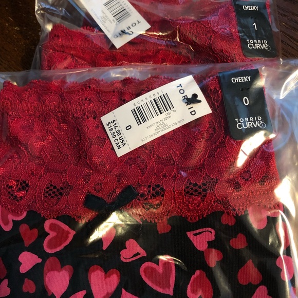NEW Torrid Cheeky heart wide lace waistband panty NWT
